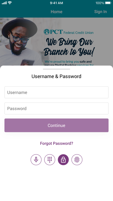 PCT Federal Credit Union Screenshot