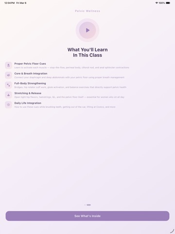 Pelvic Wellness Class iPad screenshot