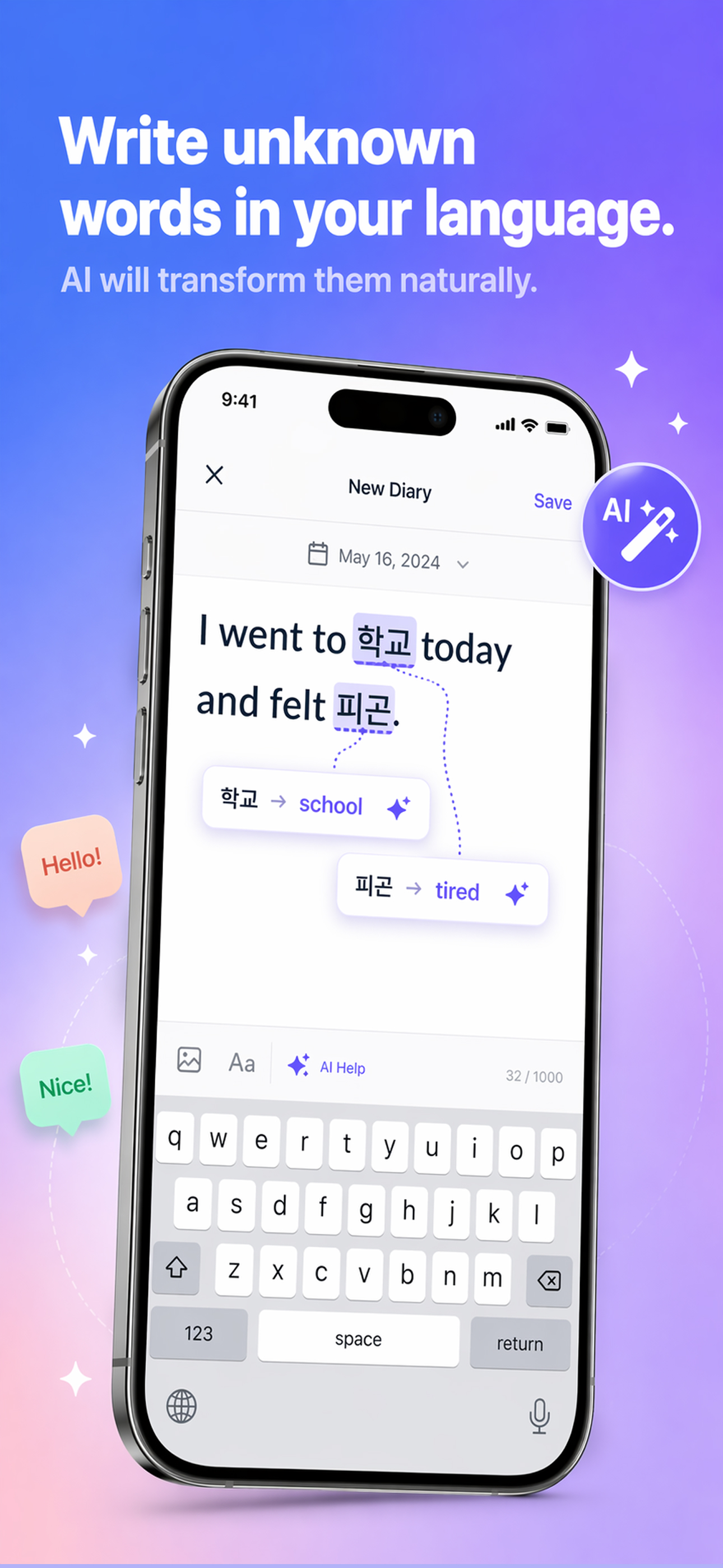 Englo - AI Language Diary App screenshot 2