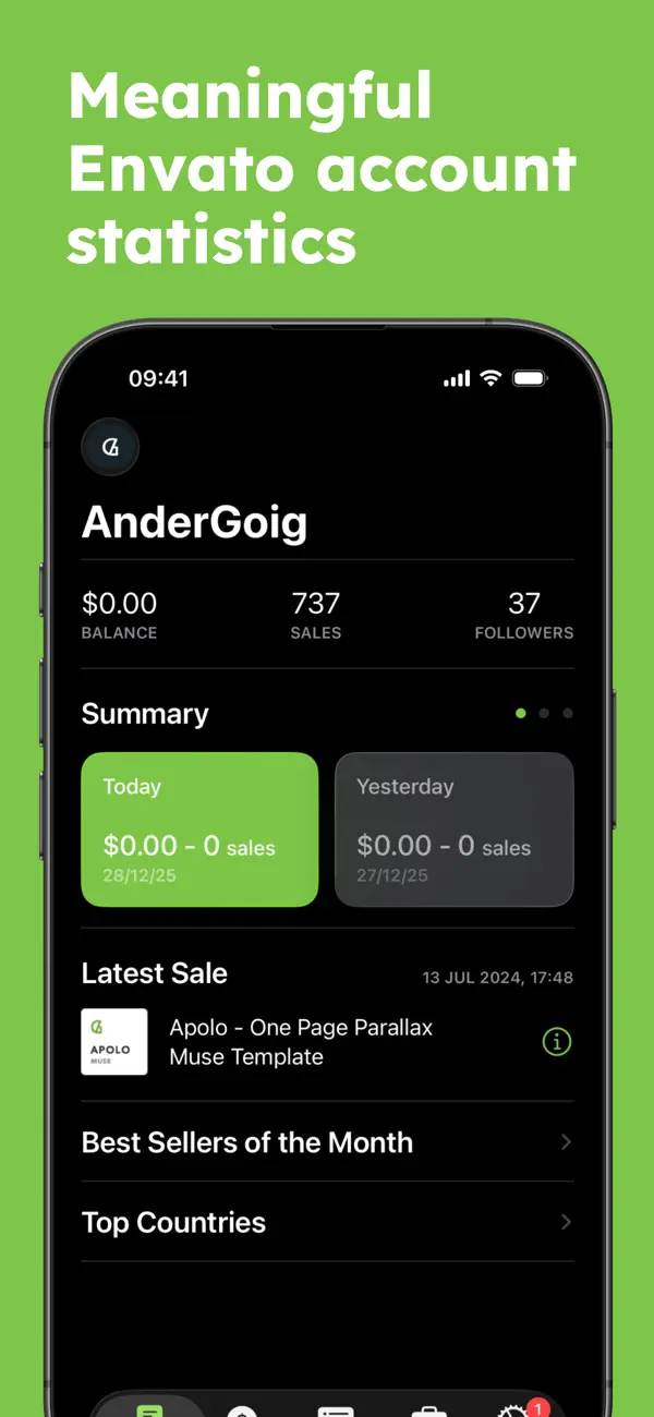 Screenshot #1 pour Eden - Envato Sales Tracker