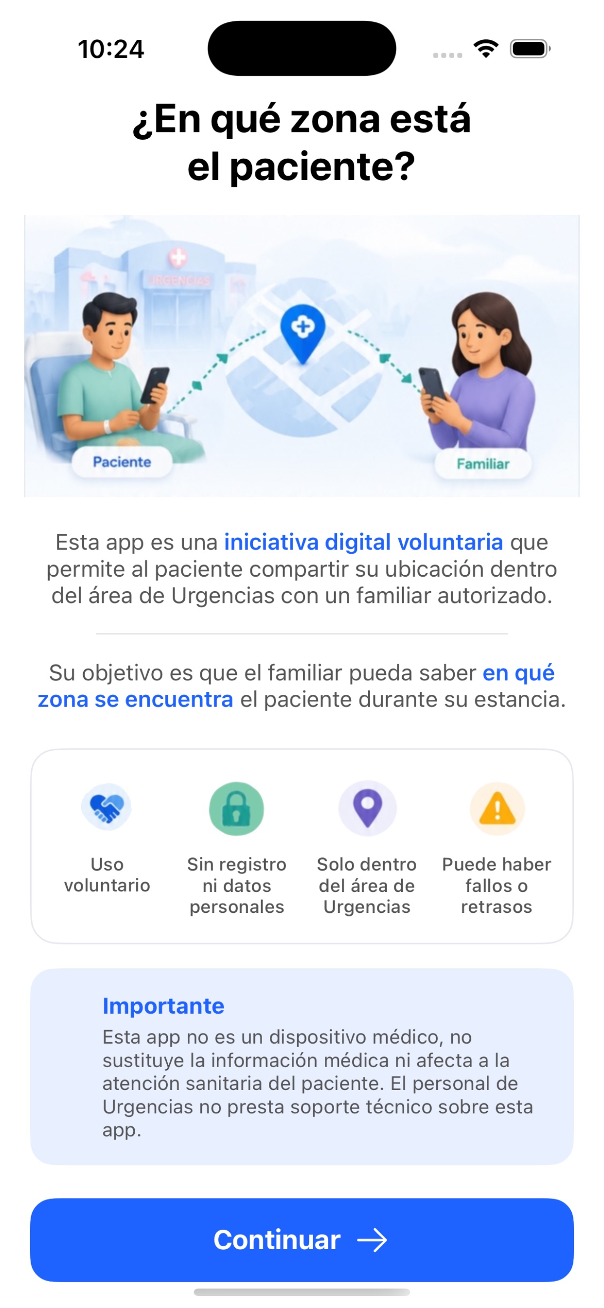 Screenshot 5 of UbicaPaciente · Urgencias