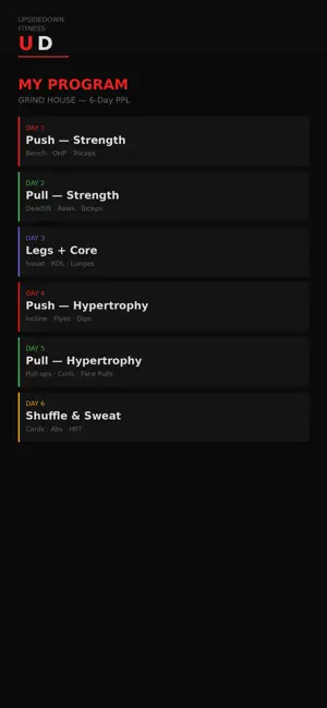UpsideDown Fitness Tracker screenshot 1