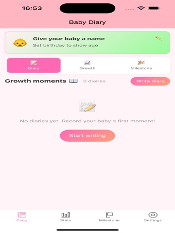 Baby Diary Growth Milestone