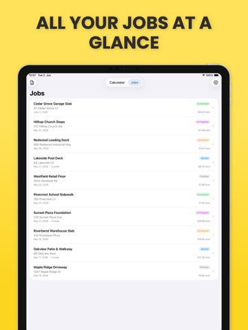Concrete Pouring Calculator iPad screenshot