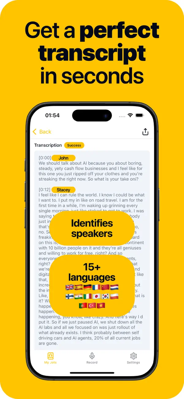 Screenshot #2 pour AI Voice Note Taker: JotJot