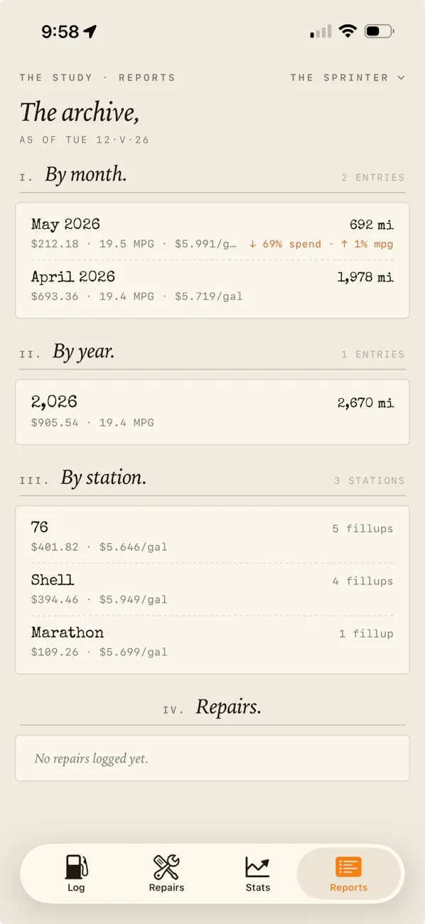 Screenshot #2 pour Philip: Fuel Log