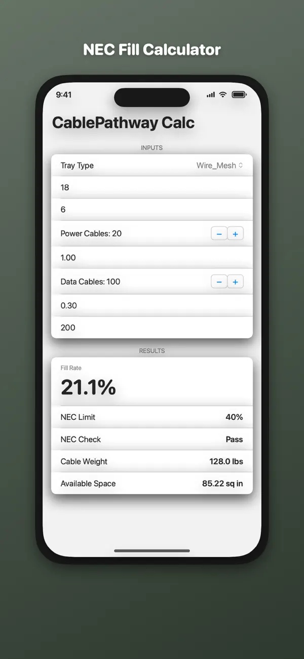 Screenshot #2 pour CablePathway Calc