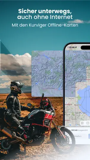 Screenshot von Kurviger - Motorrad Navigation auf dem iPhone 6