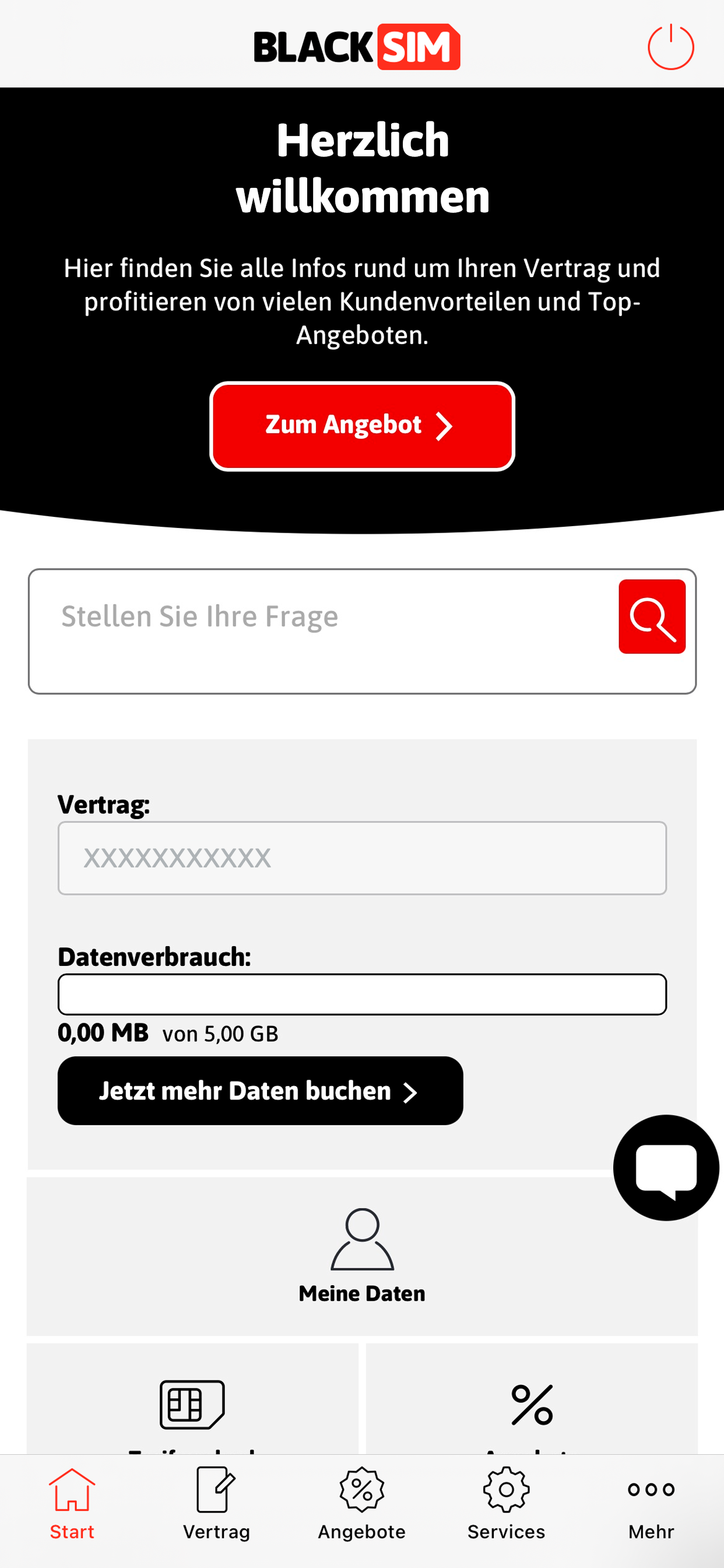 BLACKSIM Servicewelt
