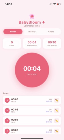 BabyBloom: Contraction Timer Screenshot 2 of 4