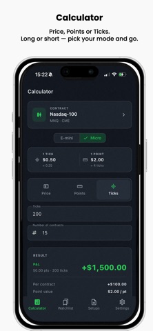 Futures Tick Calc Screenshot 1 of 4