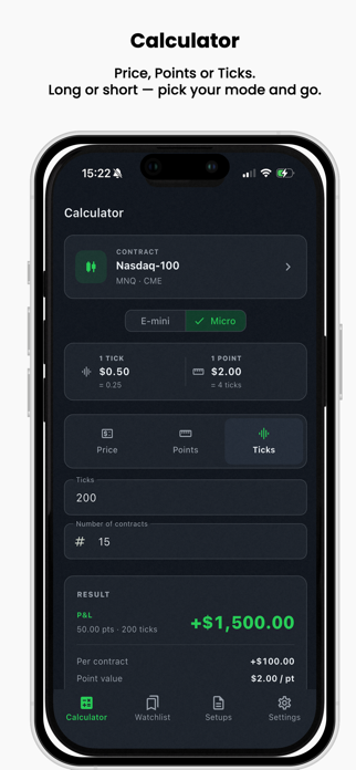 Futures Tick Calc Screenshot 1 of 4