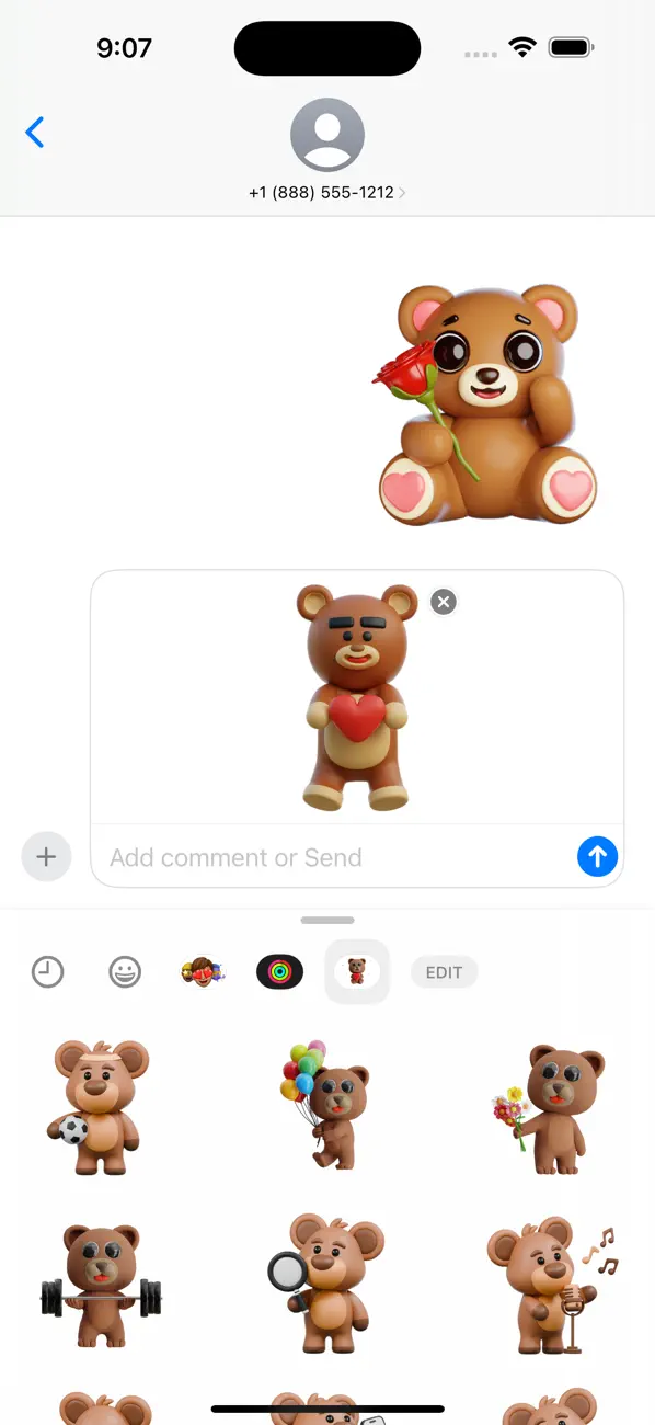 Screenshot #1 pour Cute Bear Stickers - WASticker
