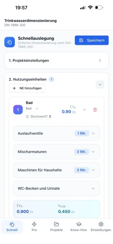 Trinkwasserdimensionierung screenshot 1 of 10