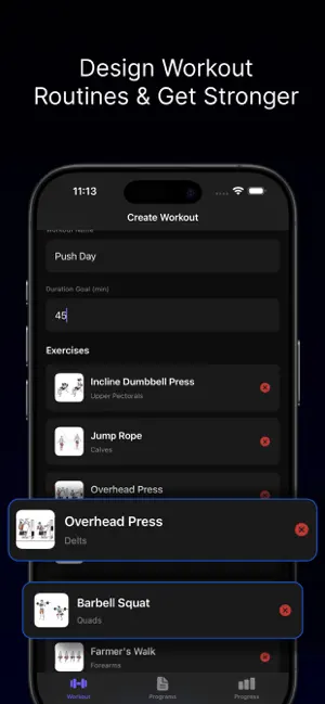 Gym Tracker Plus iPhone screenshot 1