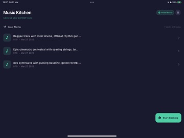 Music Kitchen - Local AI songs iPad screenshot