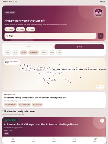 Winery Near Me iPad screenshot