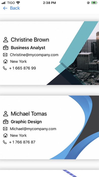 Business Card Maker . Screenshot