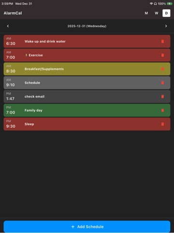 AlarmCal:Daily Routine Planner iPad screenshot