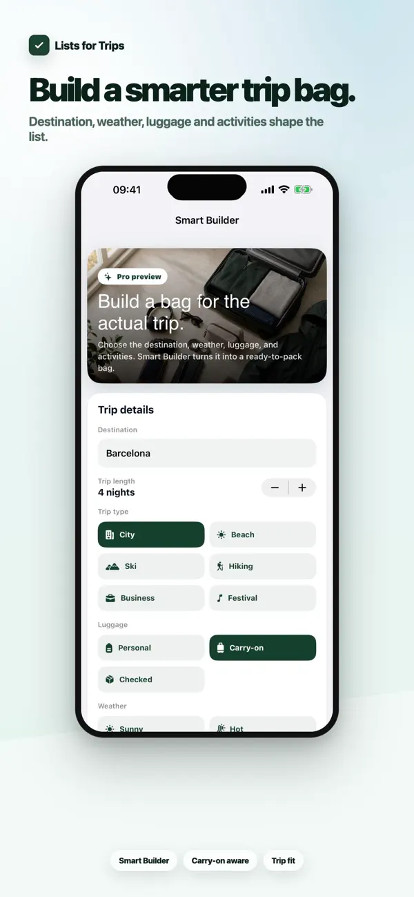 Screenshot #2 pour Lists for Trips