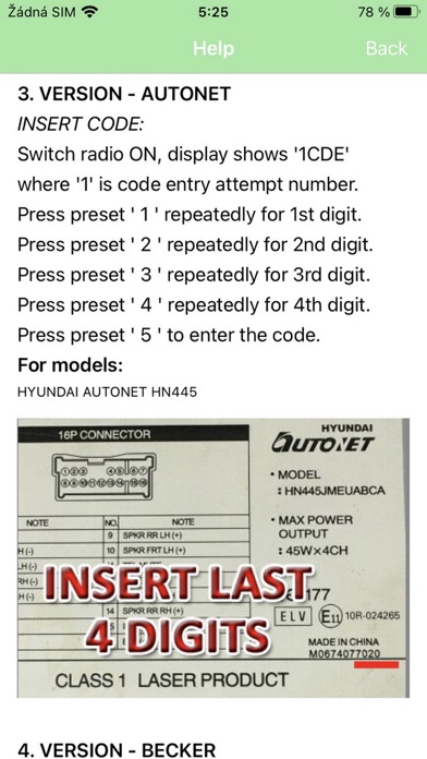 RADIO CODE for HYUNDAI TUCSON Screenshot