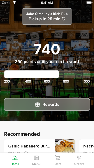 Jake O'malley's Irish Pub app screenshot