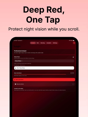 Red Mode: Night Red Screen iPad screenshot