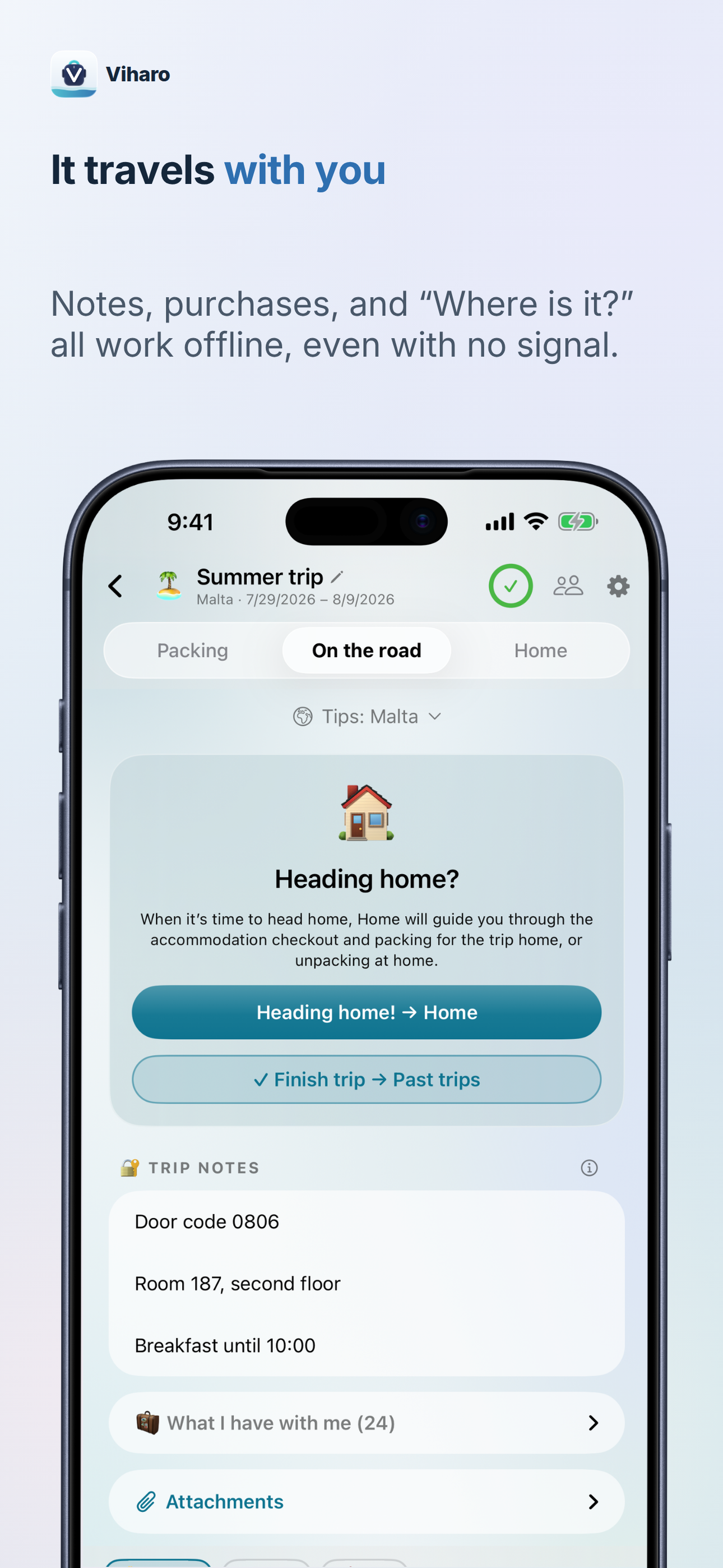 Viharo: Travel Packing List screenshot 2