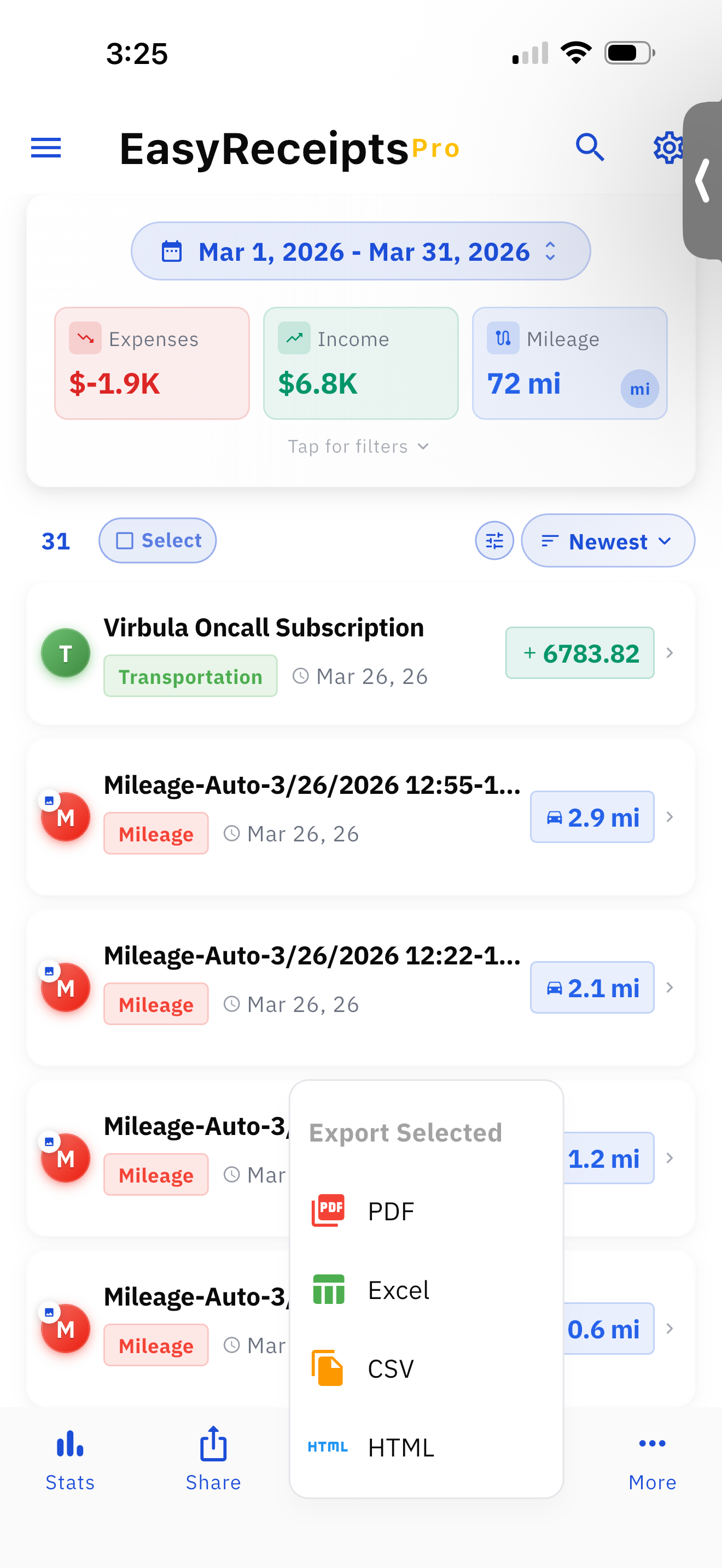EasyReceipts: Receipts+Mileage screenshot 5
