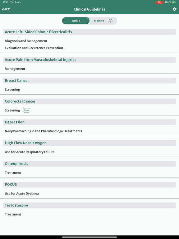 Screenshot #4 pour ACP Clinical Guidelines