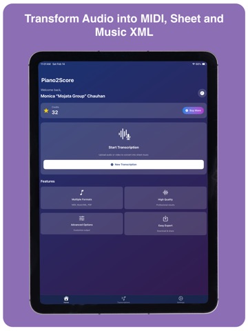 Piano2Score - eMusicTeacher iPad screenshot
