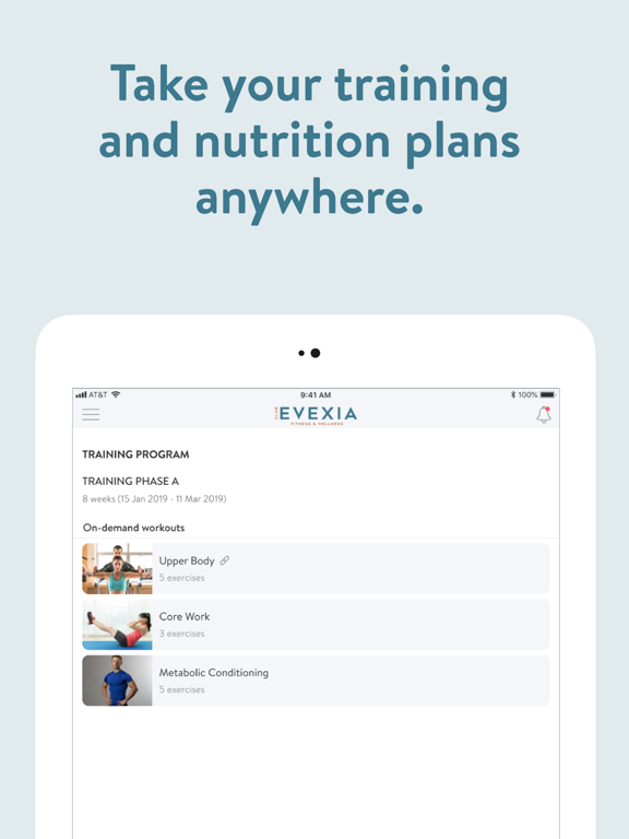 Club Evexia iPad screenshot 3 - Health & Fitness app