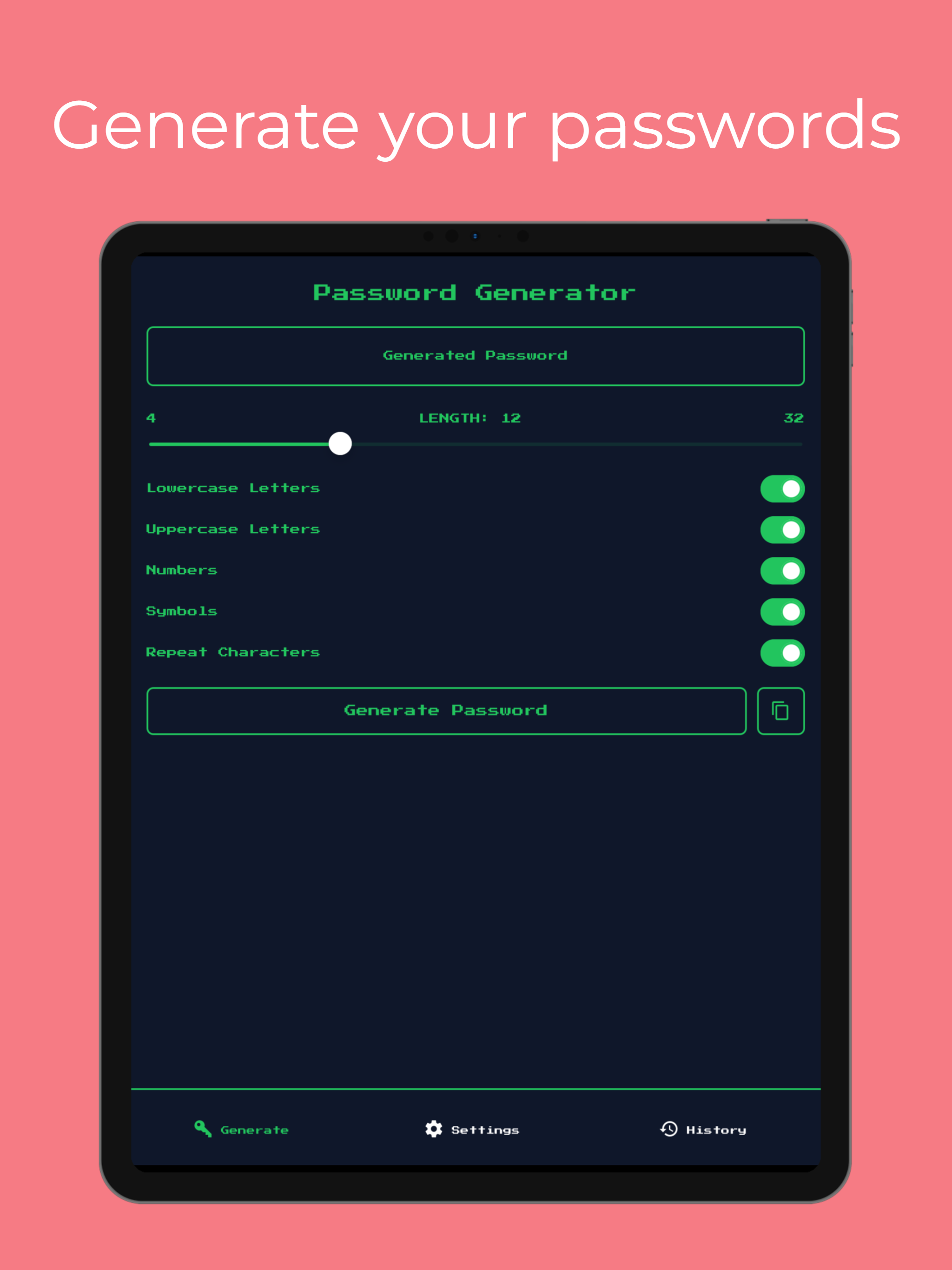 Password Generator: Pixel Mode