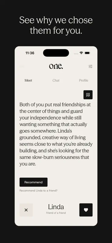 One, the non-toxic dating app screenshot 5 of 7
