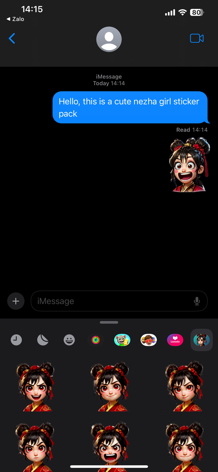 Cute NeZha girl stickers