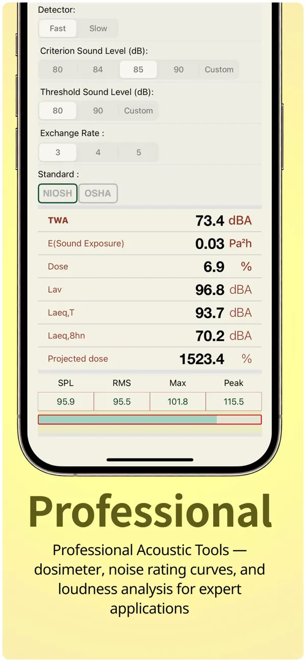 Screenshot #3 pour NoiseLab: Noise Meter,SLM,dB
