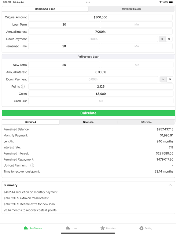 Screenshot #5 pour Refinancer-Calculateur de prêt