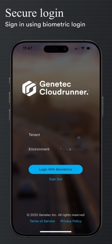 Genetec Cloudrunner iPhone screenshot