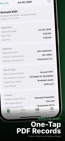 PesticideLogs: Spray Records iPhone screenshot