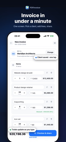 PDF Invoicer: Invoice Maker Screenshot 2 of 5
