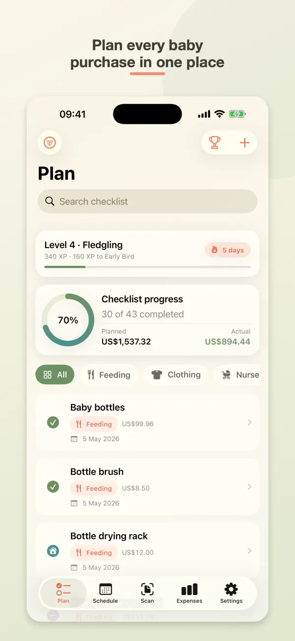 Screenshot #1 pour Baby Shopping List moms helper