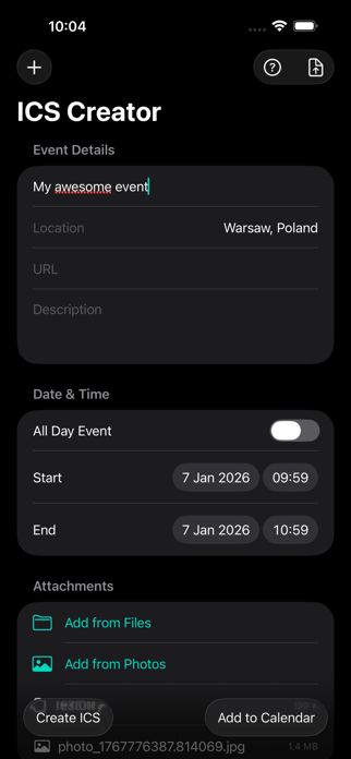 ICS Creator Screenshot 3 of 3