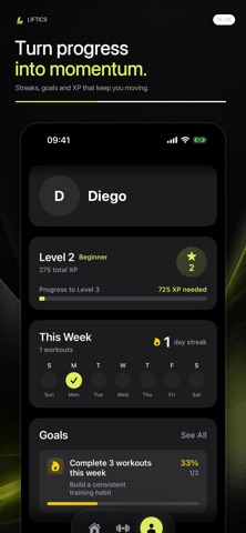 Liftics: Gym Workout Tracker iPhone screenshot