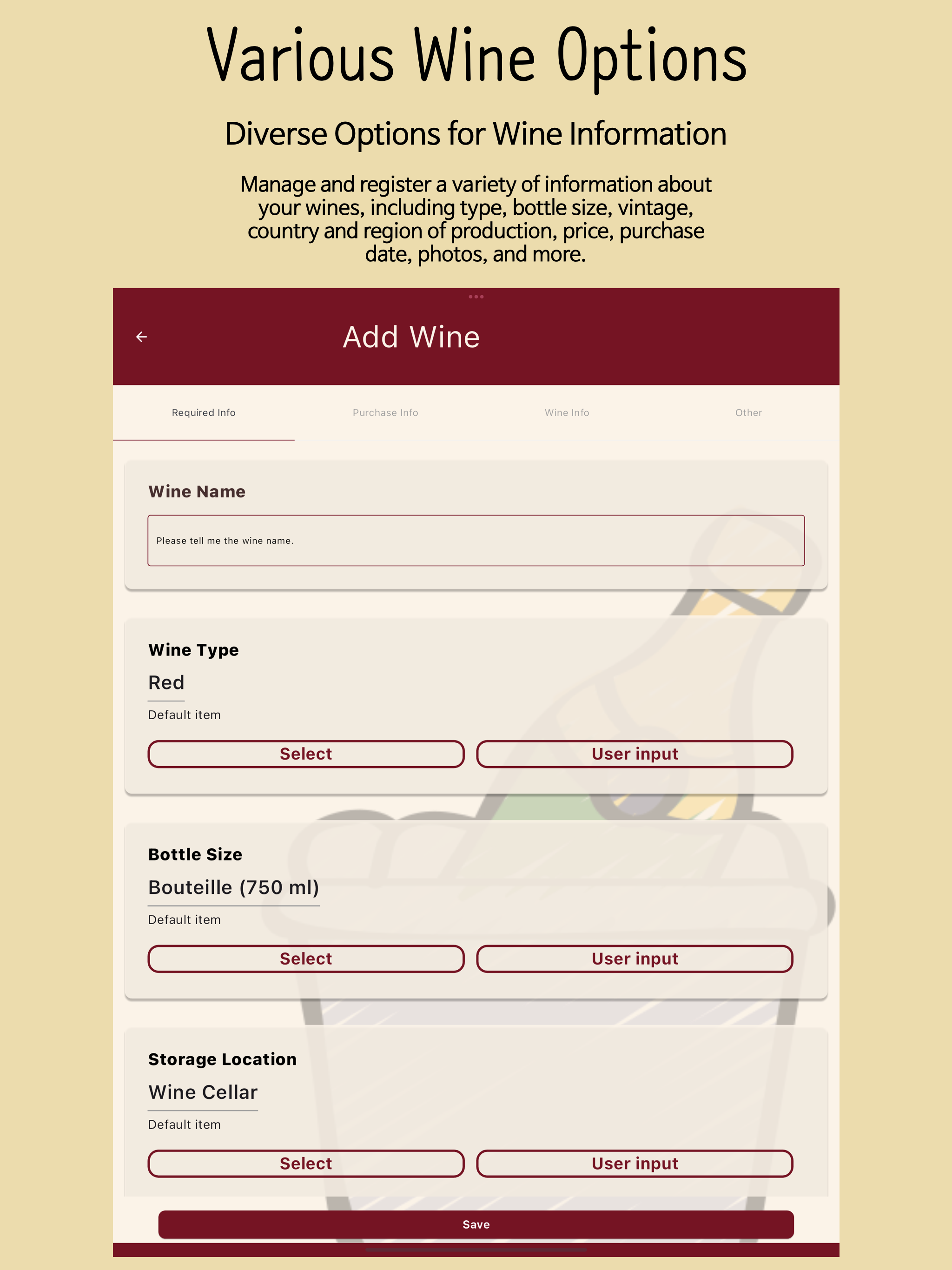 MyWineCellar - Wine App