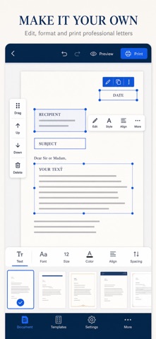Letter Printer: PDF Writer iPhone screenshot