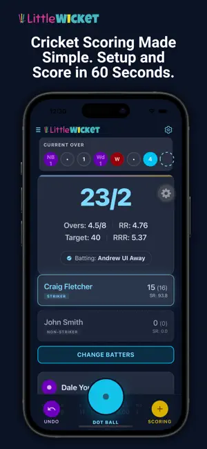 LittleWicket Cricket Scorebook screenshot 1