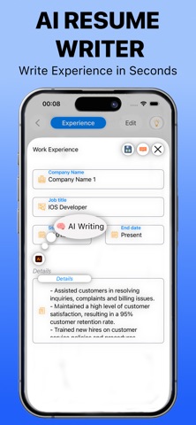 Make Resume - AI CV Editor iPhone screenshot