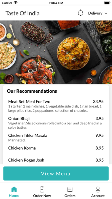 Taste Of India Nottingham. Screenshot