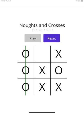 MCC Noughts and Crosses iPad screenshot