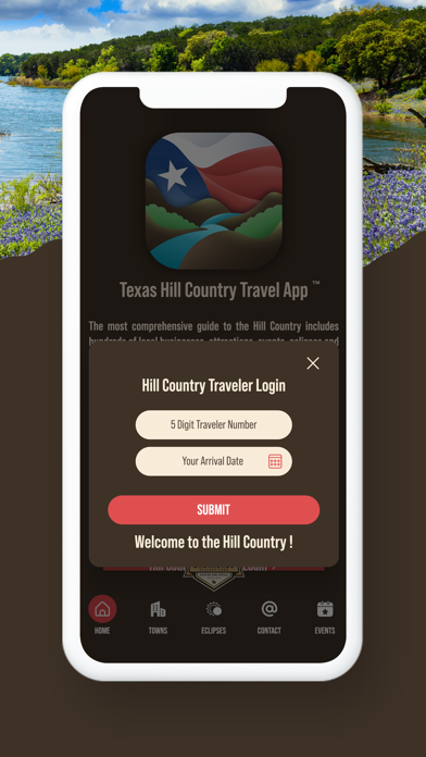 Texas Hill Country Travel App Screenshot